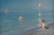 Peder Severin Kroyer, Boys bathing on a summer evening at Skagen Beach